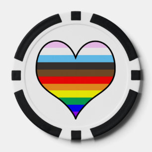 Rainbow Pride Heart Pokerchips