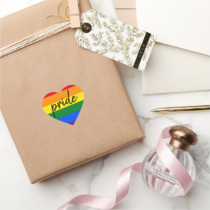 Rainbow Pride Herz-Aufkleber