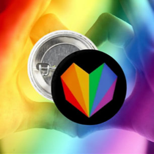 Rainbow Pride Herztasten Button