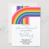 Rainbow Pride LGBT Flag Gay Wedding Einladung