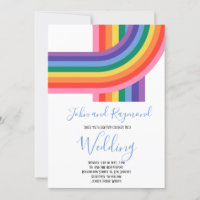 Rainbow Pride LGBT Flag Gay Wedding Einladung