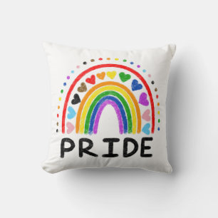 Rainbow Pride LGBTQ+ Crayon Doodle beidseitig Kissen