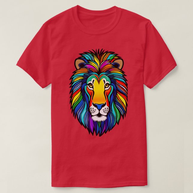 Rainbow Pride Lion 14 T-Shirt (Design vorne)