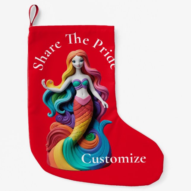 Rainbow Pride Mermaid Thunder_Cove Kleiner Weihnachtsstrumpf (Vorderseite)