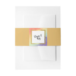 Rainbow Pride mit Gold Frame Wedding Einladungsbanderole