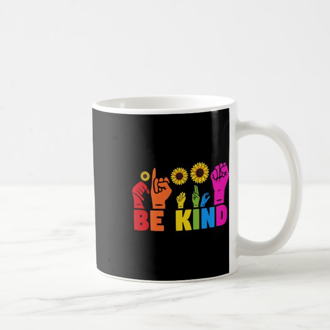 Rainbow Pride Monat Asl Sei mit freundlicher Zeich Kaffeetasse (Rechts)