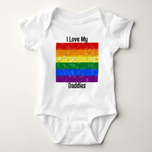 Rainbow Pride Mosaic Flag Baby Strampler (Vorderseite)