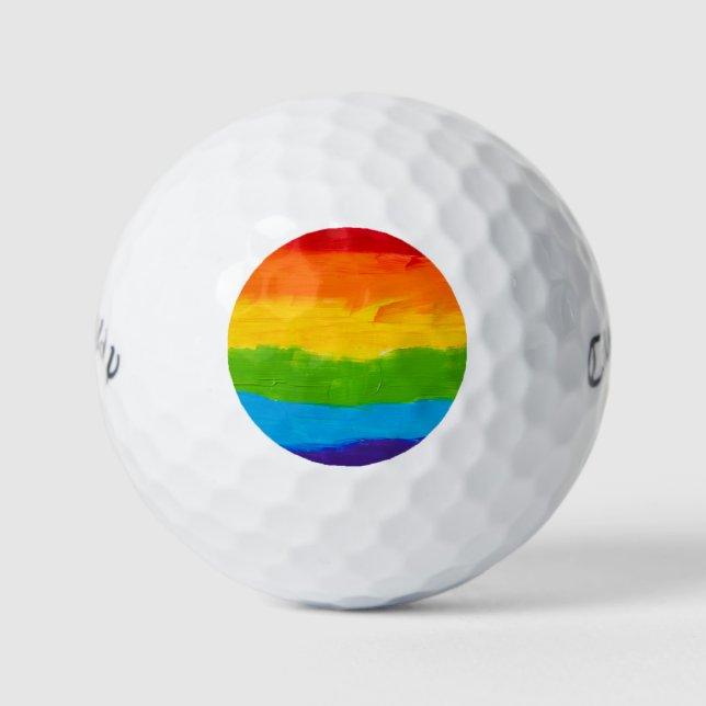 Rainbow Pride Oil Paint LGBT Golf Balls - farbenfr Golfball (Vorderseite)