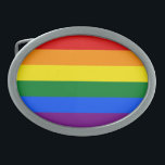 Rainbow Pride Ovale Gürtelschnalle<br><div class="desc">Die Regenbogenflagge repräsentiert das Diversity von Schwulen und Lesben auf der ganzen Welt. In der ursprünglichen 8-Farben Version stand Rosa für Sexualität,  rot für Leben,  orange für Heilung,  gelb für die Sonne,  grün für die Natur,  türkis für Kunst,  indigo für Harmonie und violett für Geist.</div>