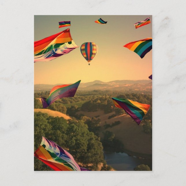 Rainbow Pride Over the Sonoma Valley Postkarte (Vorderseite)