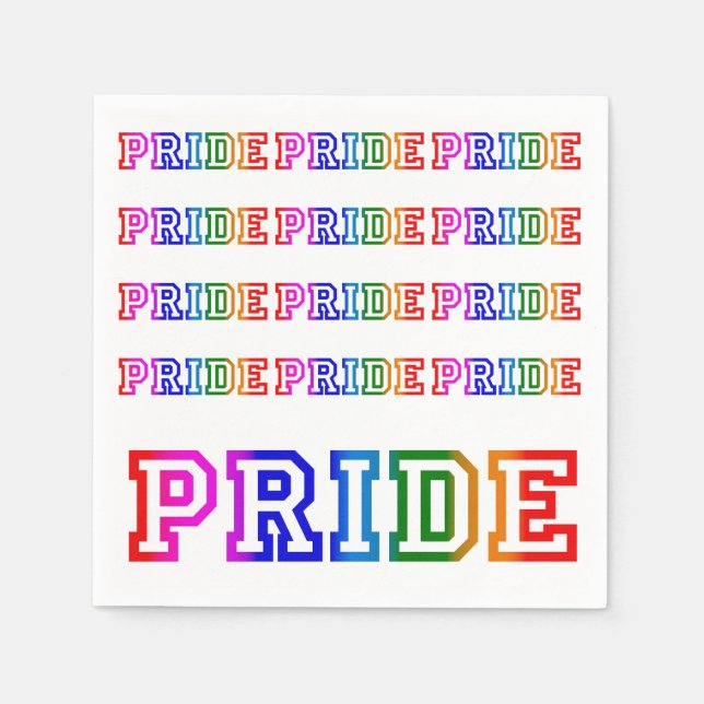 Rainbow PRIDE Paper Cocktail Party Napkins Serviette (Vorderseite)