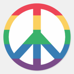 Rainbow Pride Peace Sign Aufkleber