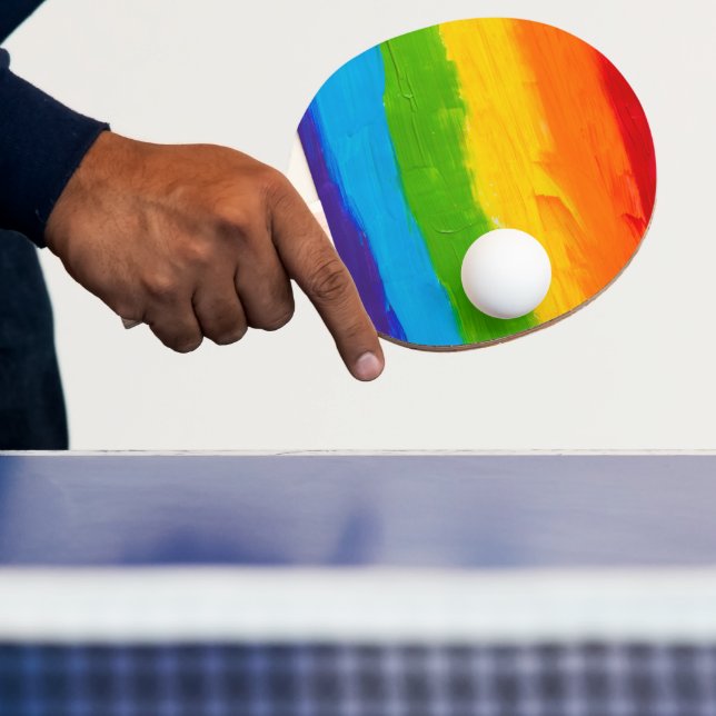 Rainbow Pride Ping Pong Paddle - Öl Paint LGBT Tischtennis Schläger (InSitu)