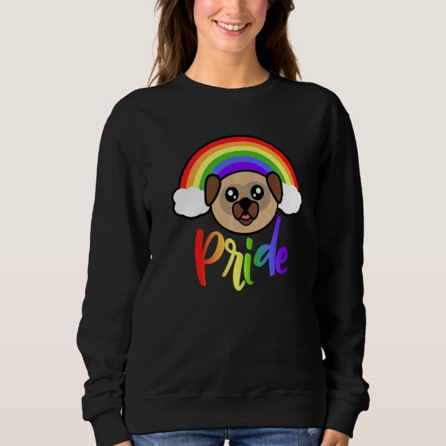 Rainbow Pride Pug Cute LGBTQ Rainbow Pug   Sweatshirt (Vorderseite)