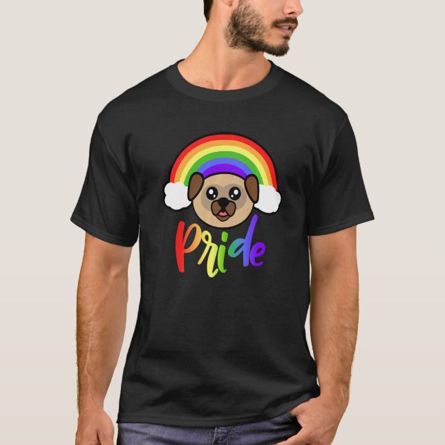Rainbow Pride Pug Cute LGBTQ Rainbow Pug   T-Shirt (Vorderseite)