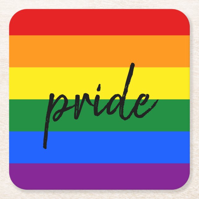 Rainbow Pride Rechteckiger Pappuntersetzer (Vorderseite)