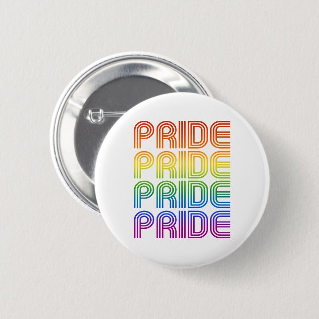 Rainbow Pride Retro Button (Vorne & Hinten)