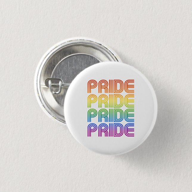Rainbow Pride Retro Button (Vorne & Hinten)