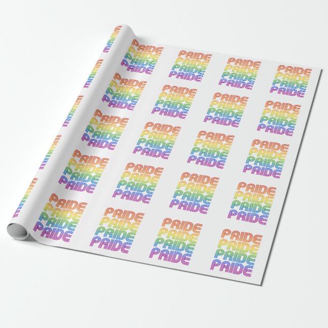 Rainbow Pride Retro Geschenkpapier (Ungerollt)