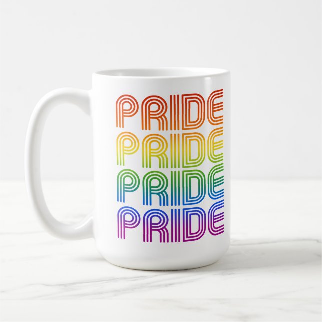 Rainbow Pride Retro Kaffeetasse (Links)