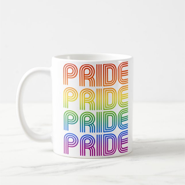 Rainbow Pride Retro Kaffeetasse (Links)