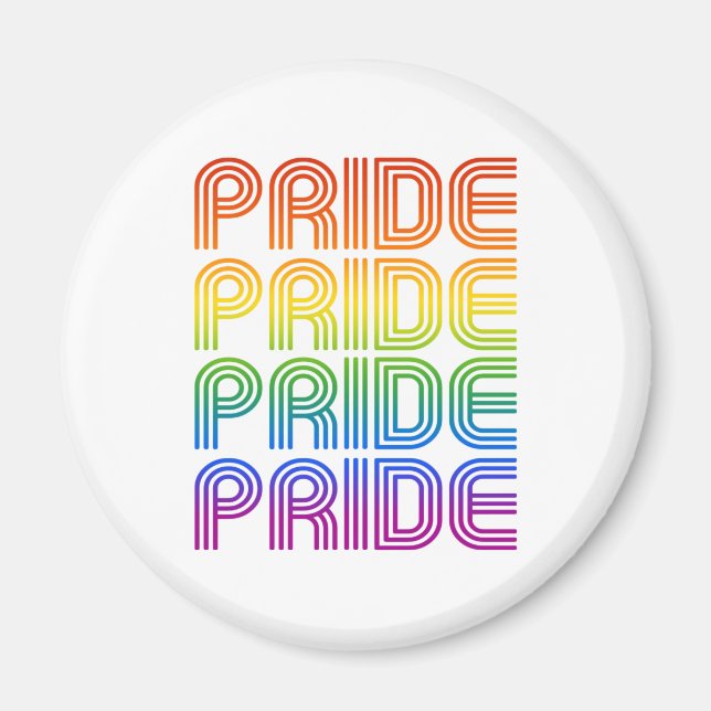 Rainbow Pride Retro Magnet (Vorne)