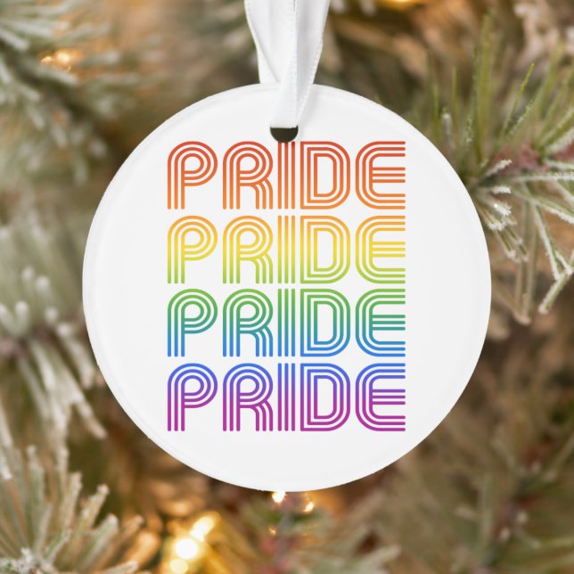 Rainbow Pride Retro Ornament (Baum)