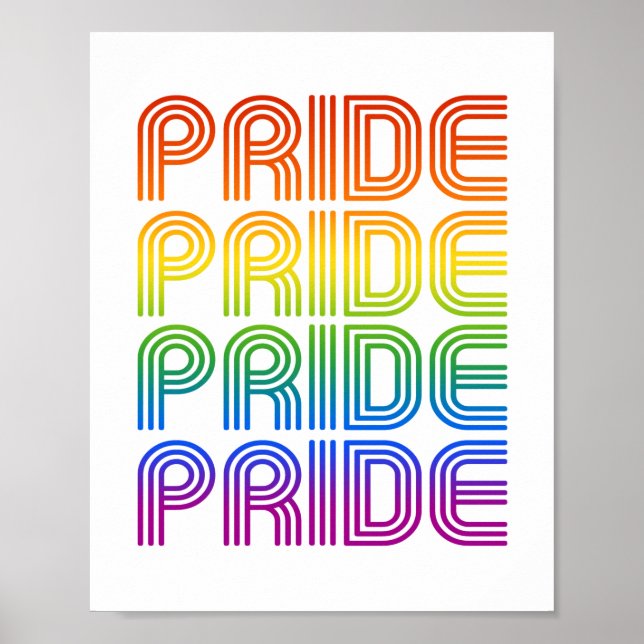 Rainbow Pride Retro Poster (Vorne)