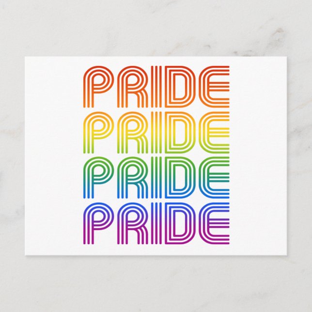 Rainbow Pride Retro Postkarte (Vorderseite)