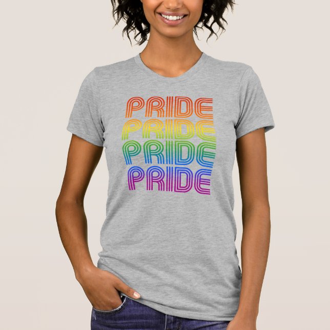Rainbow Pride Retro T-Shirt (Vorderseite)