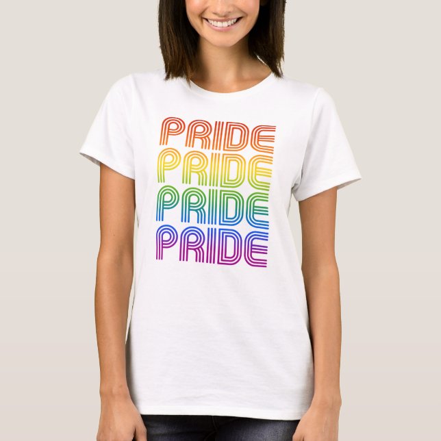 Rainbow Pride Retro T-Shirt (Vorderseite)