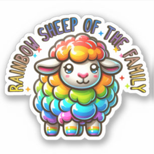 Rainbow Pride Sheep der Familie Aufkleber