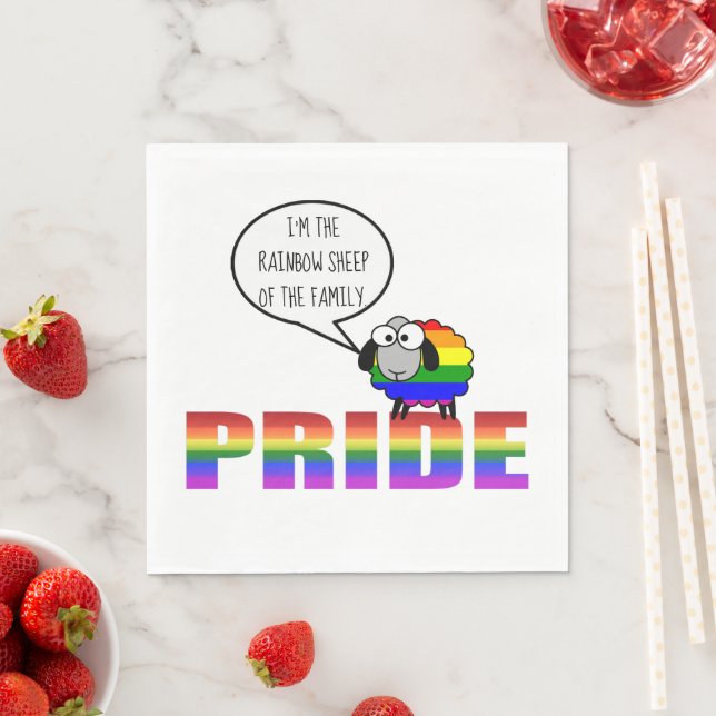 Rainbow Pride Sheep Paper Napkin Serviette (Beispiel)