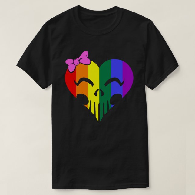 Rainbow Pride Skully Unisex T-Shirt (Design vorne)