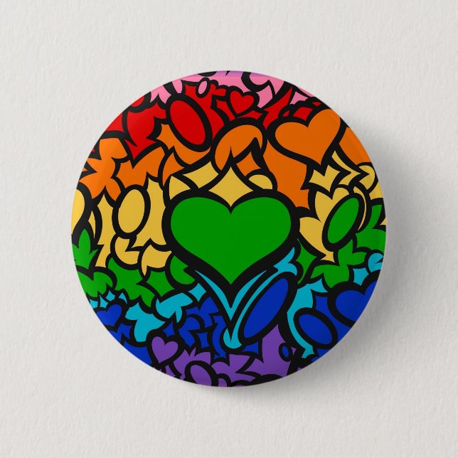 Rainbow Pride Squiggle Button (Vorderseite)