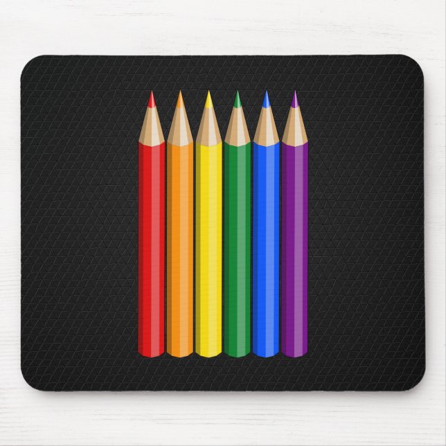 Rainbow-Pride-Stifte Mousepad (Vorne)