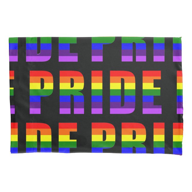 Rainbow Pride Text Art auf benutzerdefinierter sch Kissenbezug (Vorderseite)