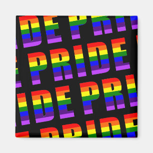 Rainbow Pride Text Art auf benutzerdefinierter sch Magnet