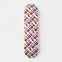 Rainbow Pride Text Art Skateboard