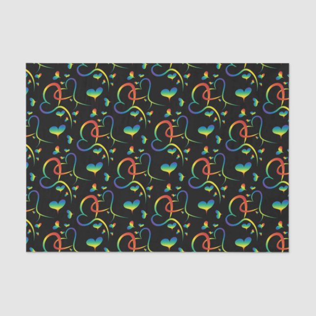 Rainbow Pride Valentine Gewebepapier Seidenpapier (Vorderseite)