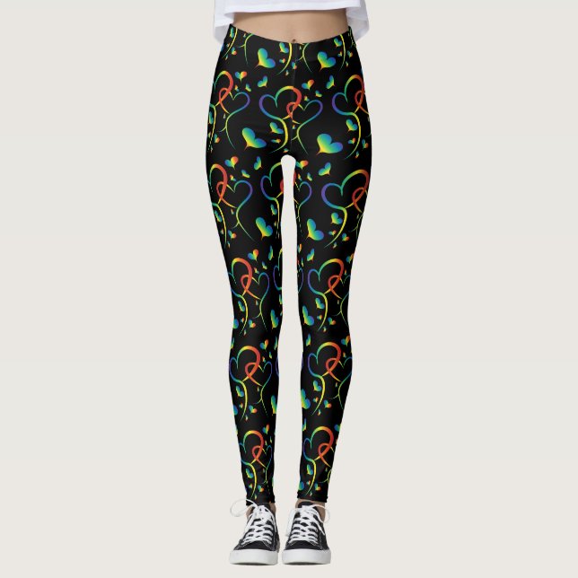 Rainbow Pride Valentine Leggings (Vorderseite)