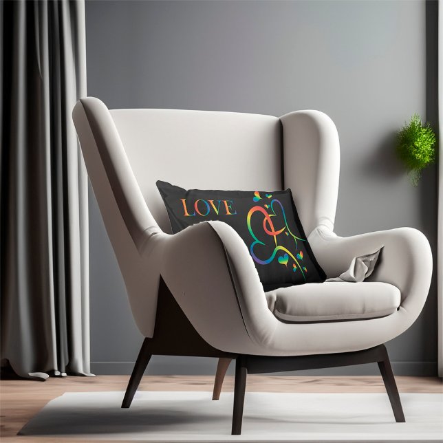 Rainbow Pride Valentine Throw Kissen (Von Creator hochgeladen)