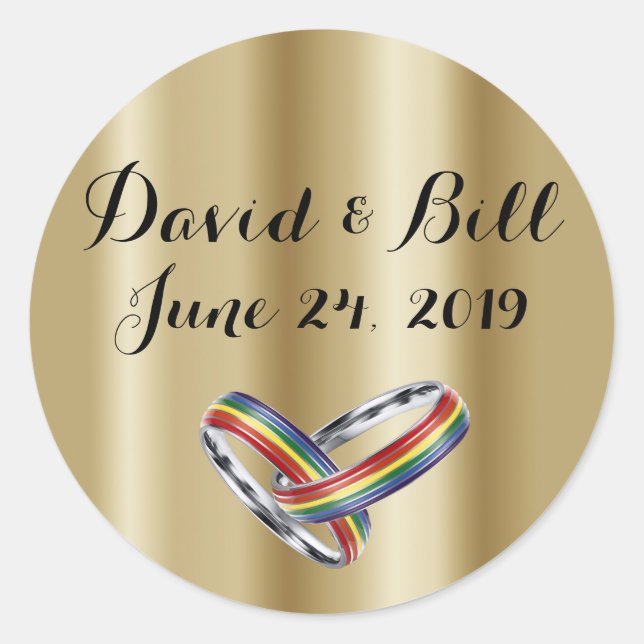 Rainbow Pride Wedding Invitation Envelope Stickers (Vorderseite)