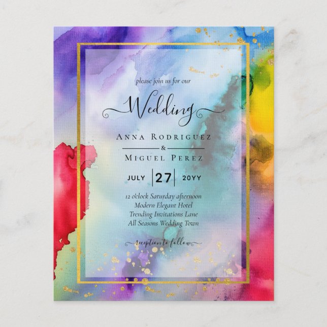 RAINBOW PRIDE WEDING INVITATION Tinte LeahG (Vorderseite)