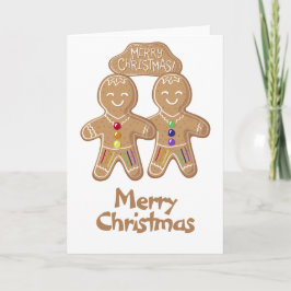 Rainbow Pride Whimsical Christmas Gingerbrett Männ Feiertagskarte