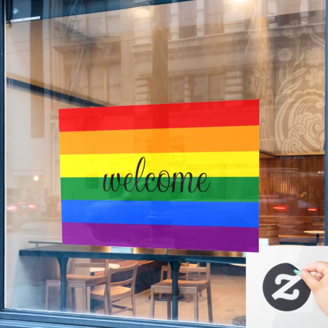 Rainbow Pride Window Fensteraufkleber (Café-Fenster)