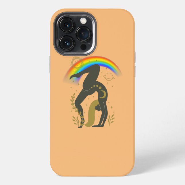 Rainbow Pride Yoga  iPhone Hülle (Rückseite)