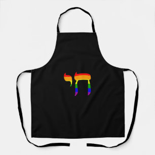 Rainbow Prilag Flag Chai Hebrew jüdische LGBT bis Schürze