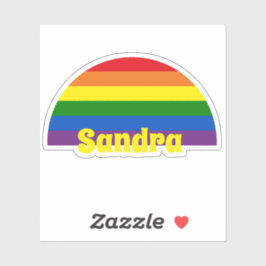 Rainbow Prilag Flag Retro-Personalisierter Text Aufkleber