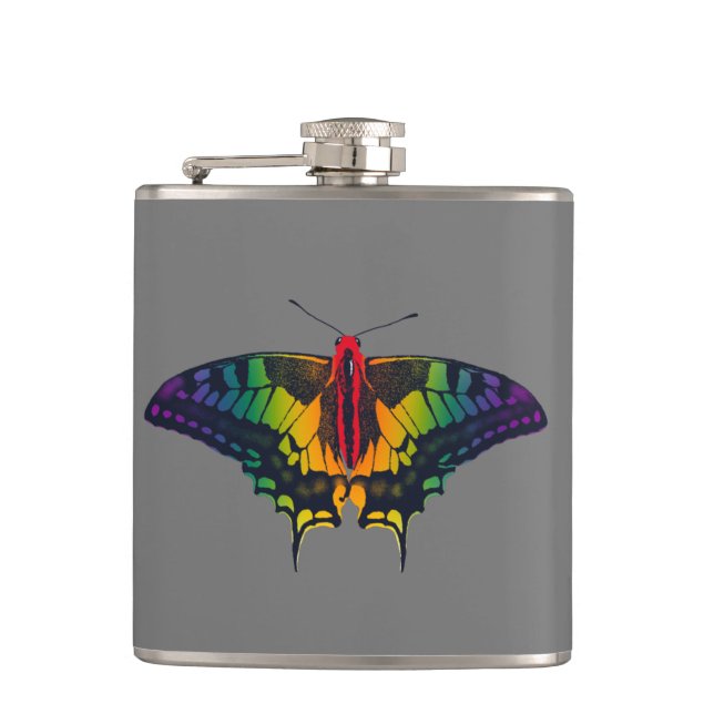 Rainbow Prilag Frack Butterfly Flachmann (Vorderseite)